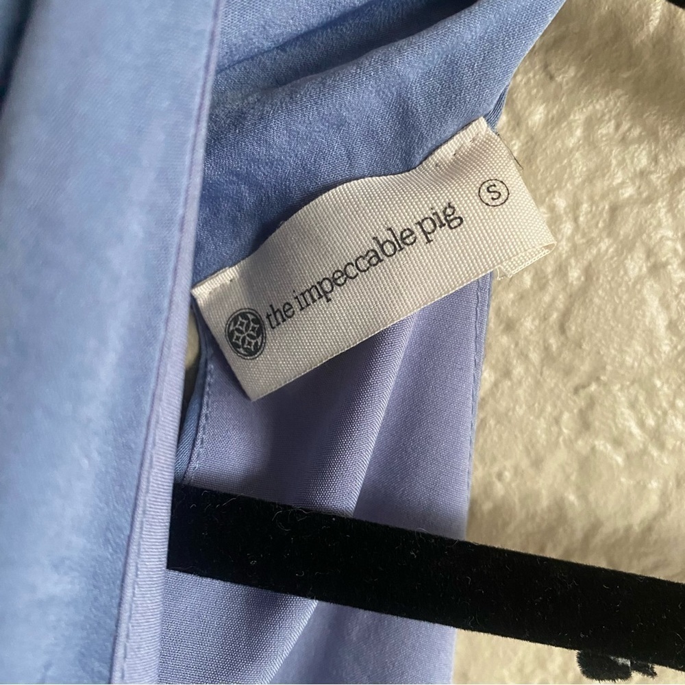 Satin Mock Neck Dress Size Small Elegant Bow Tie - Picture 3 of 7